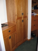  8 Cherry Bedroom Closets built on a curve for a Yurt 